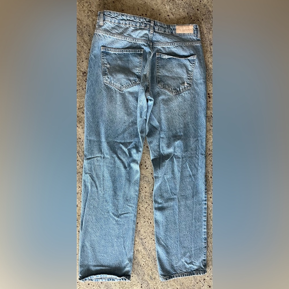 ZARA WIDE LEG FULL LENGTH RIPPED JEANS - Picture 5 of 5